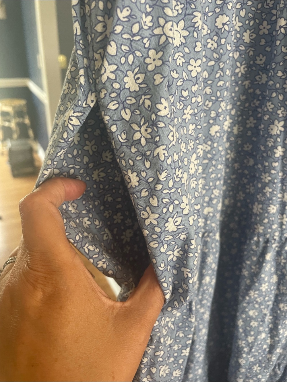 Madewell Light Blue Floral dress XL maxi EUC! - Picture 7 of 10